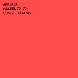 #FF4B4B - Sunset Orange Color Image